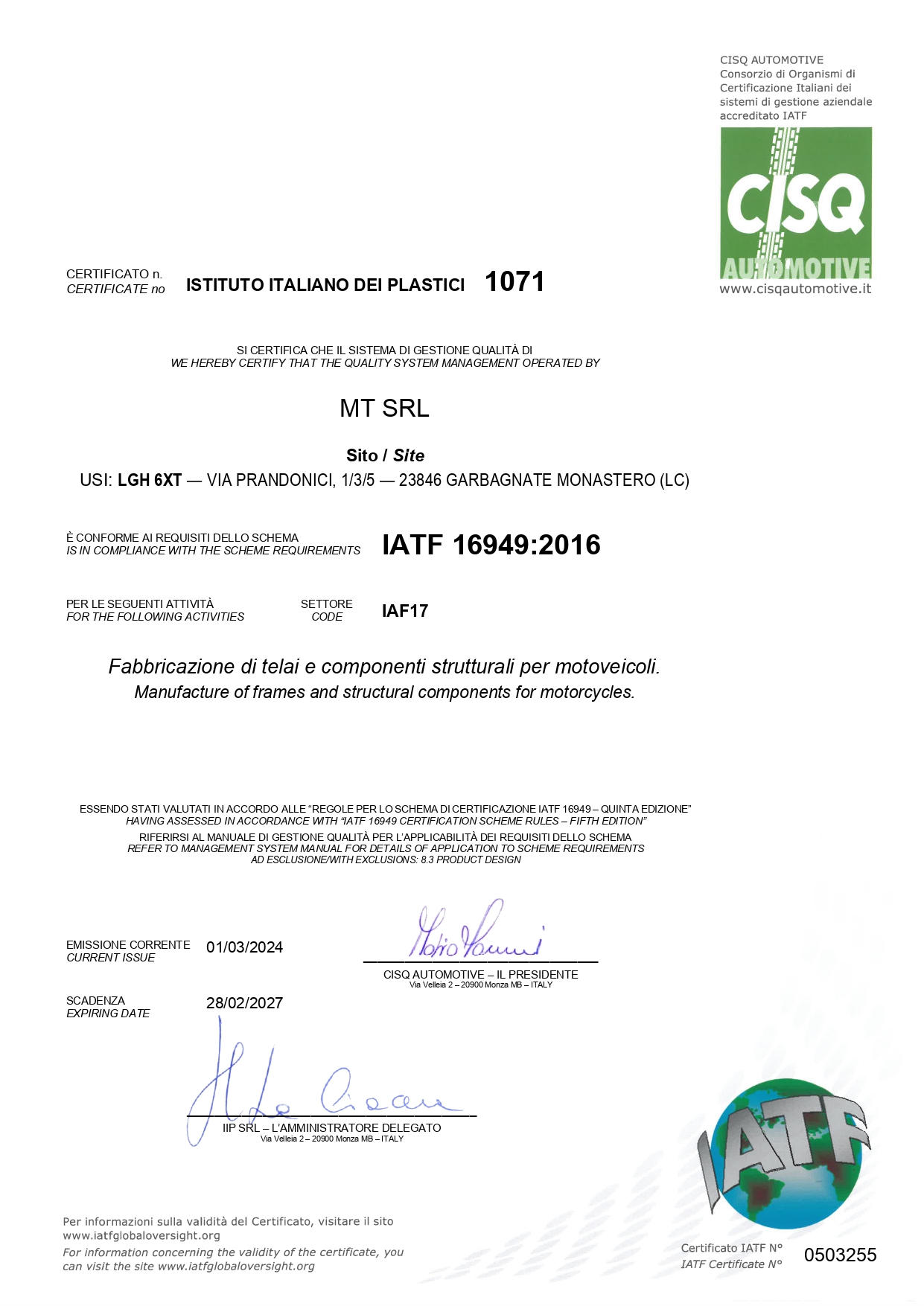 IATF 16949:2016